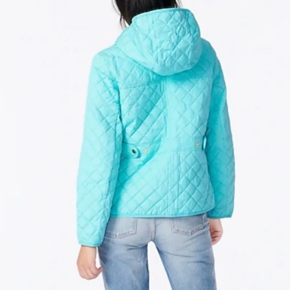 NWT J. Crew Quilted Field Jacket With PrimaLoft Vivid Sky Blue Size XS - Picture 3 of 6